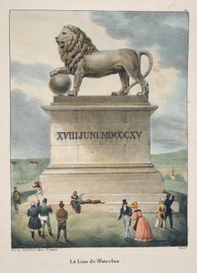 द लायन ऑफ़ वाटरलू, c.1895 (फोटोक्रोम) द्वारा बेल्जियम स्कूल