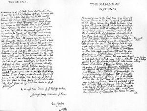 क्वीन्स की मस्जिद और हेनरी, प्रिंस ऑफ वेल्स को 1609 में एक समर्पित एपिसोड द्वारा बेन जोंसन