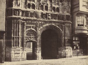 क्राइस्टचर्च गेटवे, कैंटरबरी, 1854, 1857 मुद्रित। द्वारा बेंजामिन ब्रेकनेल टर्नर