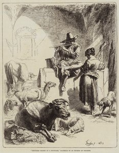 शेफर्ड एक फव्वारे पर बैठा द्वारा Benjamin Herring