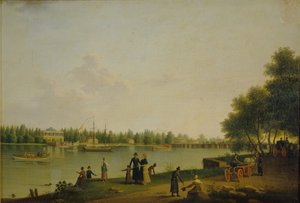 सेंट पीटर्सबर्ग, 1804 के पास प्रिंस स्ट्रोगनोव के डाचा का दृश्य