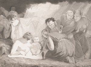 इन्फैंट शेक्सपियर अटेंडेड बाई नेचर एंड द पैशन्स, 1799।