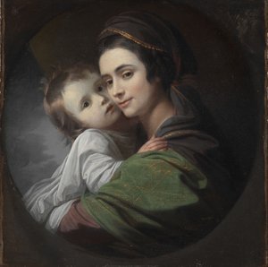 एलिजाबेथ शेवेल वेस्ट और उनका बेटा, राफेल, c.1770 (कैनवास पर तेल) द्वारा बेंजामिन पश्चिम