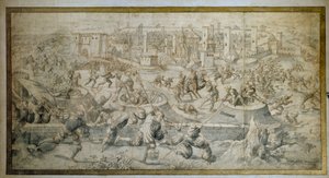 छठा इतालवी युद्ध (1521-1526): "" 25 फरवरी 1525 को पाविया की लड़ाई, पाविया के गैरीसन और स्विस से बाहर निकलें"" पाविया की लड़ाई (पाविया) ने चार्ल्स वी के खिलाफ फ्रेंकोइस I की हार देखी। ड्राइंग बर्नार्ड वैन होर्ले (1488-1541) 1525 पेरिस द्