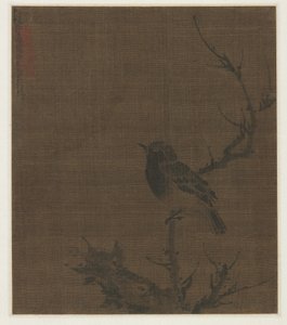 स्लीपिंग बर्ड ऑन अ प्रूनस ब्रांच, 1400s। द्वारा बियान वेनजिन