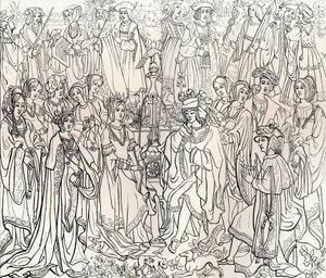 फ्रांस के राजा लुई बारहवीं और मैरी ट्यूडर का विवाह, 16 वीं शताब्दी, 1849।