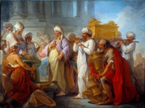 ब्लेज़ निकोलस ले सुयूर (1716-1783) 1747 सन द्वारा एलायंस पेंटिंग के सन्दूक के सामने सुलैमान। 0.96x1.27 मीटर केन, ललित कला संग्रहालय द्वारा ब्लेज़ निकोलस ले सुयूर