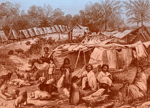पनामा गाँव, 19वीं सदी के अंत में।