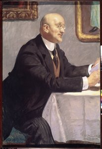 कलाकार आई. ग्रैबर (1871-1960) का चित्र। बोरिस मिखाइलोविच कुस्तोडीव (कौस्तोडीव) (1878-1927) द्वारा बनाई गई कलाकृति, कार्डबोर्ड पर पेस्टल द्वारा बोरिस मिखाइलोविच कुस्तोडीव