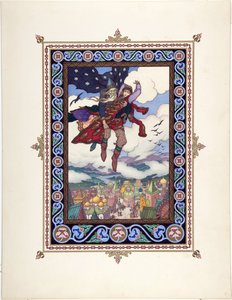 परी कथा मरिया मोरेवना (मारिया डेस मेर्स) पर ज़्वोरकिन, बोरिस वासिलिविच (1872-1935 के बाद) के लिए चित्रण, सी। 1925 - रंग लिथोग्राफी, 27,3x20,5 - निजी संग्रह द्वारा बोरिस वासिलिविच ज़्वोरिंक