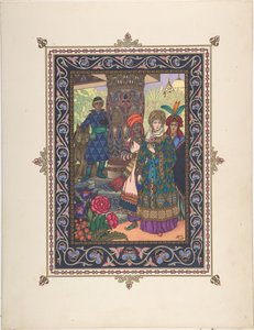 इवान Tsarevich, फायरबर्ड, और ग्रे वुल्फ, सी की परी कथा के लिए चित्रण। 1925 द्वारा बोरिस वासिलिविच ज़्वोरिंक