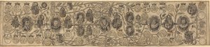 हेनरी VII, हेनरी VIII, एलिजाबेथ, जेम्स और चार्ल्स के चित्रों वाला पारिवारिक वृक्ष