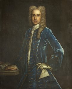 सर जॉन स्मिथ का पोर्ट्रेट, तीसरा बैरोनेट, c.1720 (कैनवास पर तेल) द्वारा ब्रिटिश स्कूल