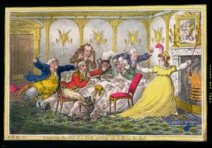कंपनी एक महिला को चकमा दे रही थी जो रिंग बेल को प्राप्त कर रही थी, जिसे 1804 में हैना हम्फ्री द्वारा प्रकाशित जेम्स गिल्रे (1756-1815) ने बनाया था