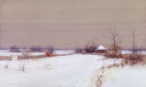 देश में स्नो सीन, c.1890 (wc & gouache on paper)