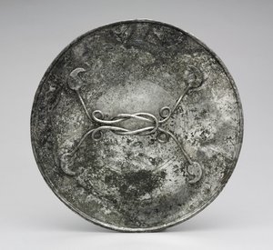 हेराक्लीज़ नॉट के रूप में हैंडल वाला मिरर, c.280-400 (सिल्वर) द्वारा बीजान्टिन बीजान्टिन
