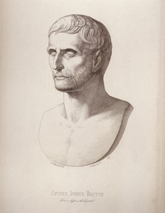 लुसियस जूनियस ब्रूटस का चित्रण, B.Barloccini, 1849 द्वारा उकेरा गया