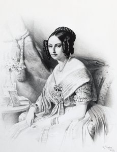 हैब्सबर्ग-लोरेन (1822-1855) के मारिया एडिलेड का पोर्ट्रेट, सेवॉय के विक्टर इमैनुएल द्वितीय की पत्नी, उत्कीर्णन द्वारा जेबी और ब्राउन जे। और रोबोथम