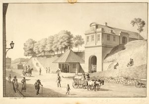 नॉररेपोर्ट की ओर प्राचीर के साथ का दृश्य, अंदर से देखा गया द्वारा क्रिस्टोफर विल्हेम एकर्सबर्ग