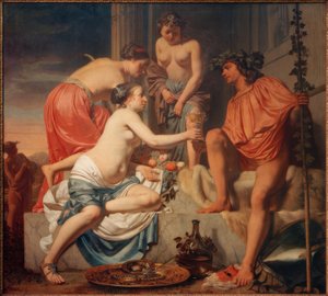 Bacchus ने सिंहासनारूढ़ किया - अप्सराएँ Bacchus वाइन और Fr . देती हैं द्वारा सीज़र बोएटियस वैन एवरडिंगन