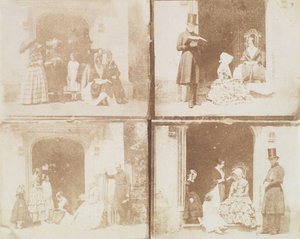 एक द्वार में चार समूह चित्रों की संपर्क शीट, सीए। 1850. द्वारा कैल्वर्ट जोन्स