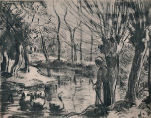 द गोज़ गर्ल, c.1870, 1946 द्वारा केमिली जैकब पिसारो