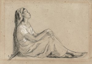 यंग ब्लैक वुमन सिटिंग, 1855-7 द्वारा केमिली जैकब पिसारो