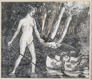 बाइस विथ गीज़, 1895 द्वारा केमिली जैकब पिसारो