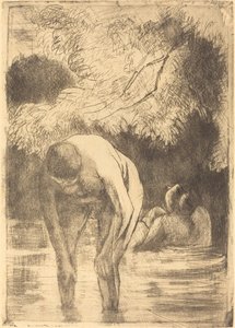 दो स्नान करने वाली दो महिलाएं, 1895। द्वारा केमिली पिसारो