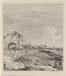 वैगन एक पुल के ऊपर से गुजर रहा है, c. 17351746.