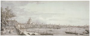 टेम्स नदी का दृश्य, लंदन, c1750 द्वारा कानालेत्तो