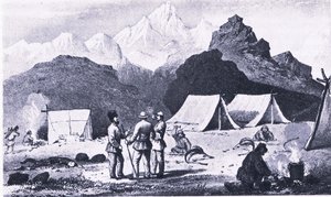 कोलिन्स द्वारा प्रकाशित ब्रिटिश एडवेंचर से हिमालय में शिविर द्वारा कप्तान ईपी कैंपबेल