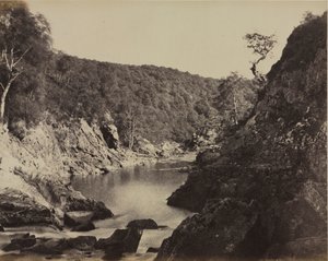 रिवर लैंडस्केप, स्कॉटलैंड, सी। 1858. द्वारा कप्तान होरेशियो रॉसी