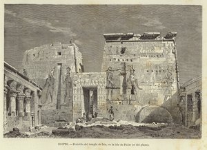 मिस्र - फिलै द्वीप पर आइसिस के मंदिर का कोलोनेड द्वारा कार्ल फ्रेडरिक हेनरिक वर्नर