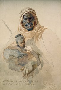 बाचिस्ट, एक हावाज़ीन बेदावी और मबज़ुख, उनका छोटा बेटा, 1859 (कागज पर पेंसिल और wc धो)