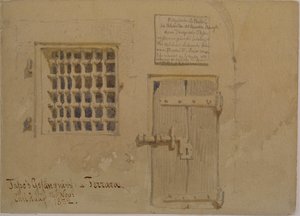 फेरो में जैसो की जेल, 1852 (कागज पर पेंसिल और wc वॉश) द्वारा कार्ल हाग