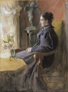 ईवा अपमार्क, 1896 (कागज पर wc) द्वारा कार्ल लार्सन