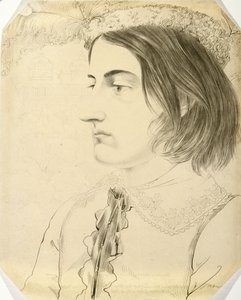 लुडविग साइमन, थियोलॉजिकल स्टूडेंट, 1816 (पेन पेपर पर ब्रश और काली स्याही