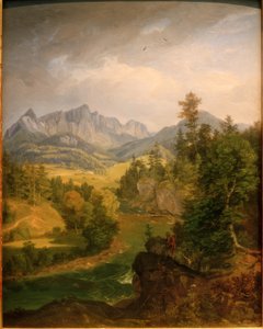 Berchtesgaden . के पास एक नदी के साथ पहाड़ी परिदृश्य द्वारा कार्ल रॉटमैन