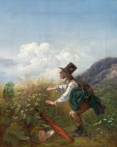 तितली पकड़ने वाला (वनस्पतिशास्त्री)। 1837 के आसपास द्वारा Carl Spitzweg