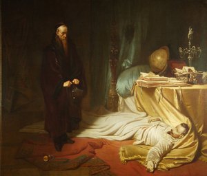 वालेंस्टीन के मृत शरीर पर सेनी, 1855 द्वारा कार्ल थियोडोर वॉन पिलोटी