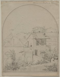रोम में मेरी खिड़की से देखें एक लैंडस्केप वर्सो में सैनिक रेक्टो, सी। 1817. द्वारा कार्ल विल्हेम टिशबीन