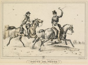 डेली लाइफ, रोड्स एंड पाथ्स के दृश्य: मेल रूट ..., 1817। द्वारा कारल वर्नेट