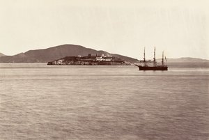 अलकाट्राज़ द्वीप, सैन फ्रांसिस्को, 1868-69, मुद्रित सीए। 1876. द्वारा कार्लटन एम्मन्स वॉटकिंस