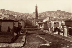 फर्स्ट स्ट्रीट, सैन फ्रांसिस्को, 1864, सीए मुद्रित। 1876. द्वारा कार्लटन एम्मन्स वॉटकिंस