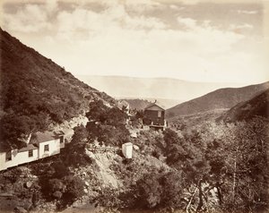 हॉट सल्फर स्प्रिंग्स, सांता बारबरा, 1876, मुद्रित सीए। 1876. द्वारा कार्लटन एम्मन्स वॉटकिंस