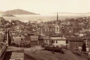 सैन फ्रांसिस्को, कैलिफोर्निया और पॉवेल स्ट्रीट से, 1864, सीए मुद्रित। 1876.
