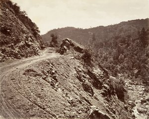 सल्फर क्रीक और फ्लूम-रोड टू गीजर, 1868-70, मुद्रित सीए। 1876. द्वारा कार्लटन एम्मन्स वॉटकिंस