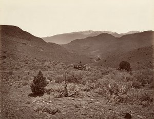 वर्जीनिया सिटी के लिए सुत्रो टनल की सड़क, 1875, सीए मुद्रित। 1876. द्वारा कार्लटन एम्मन्स वॉटकिंस