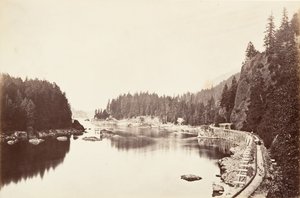 टूथ ब्रिज, ओरेगन, 1867, मुद्रित सीए। 1876. द्वारा कार्लटन एम्मन्स वॉटकिंस